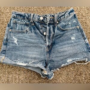 High rise cut off shorts